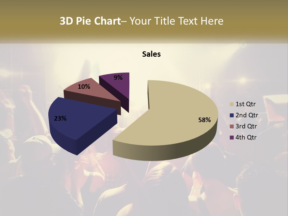 A Crowd Of People At A Concert With Their Hands Up PowerPoint Template