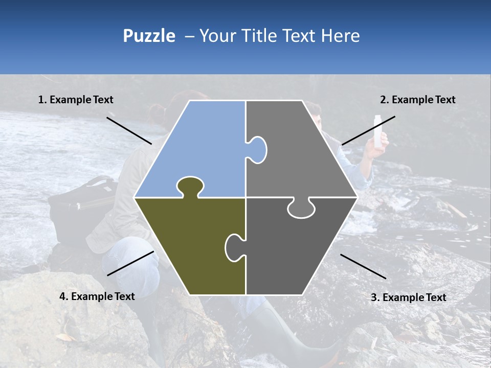 A Man And A Woman Sitting On Rocks With A Laptop PowerPoint Template