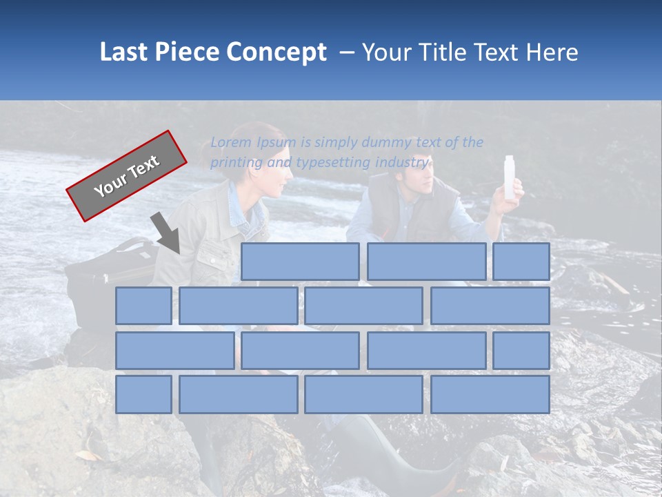 A Man And A Woman Sitting On Rocks With A Laptop PowerPoint Template