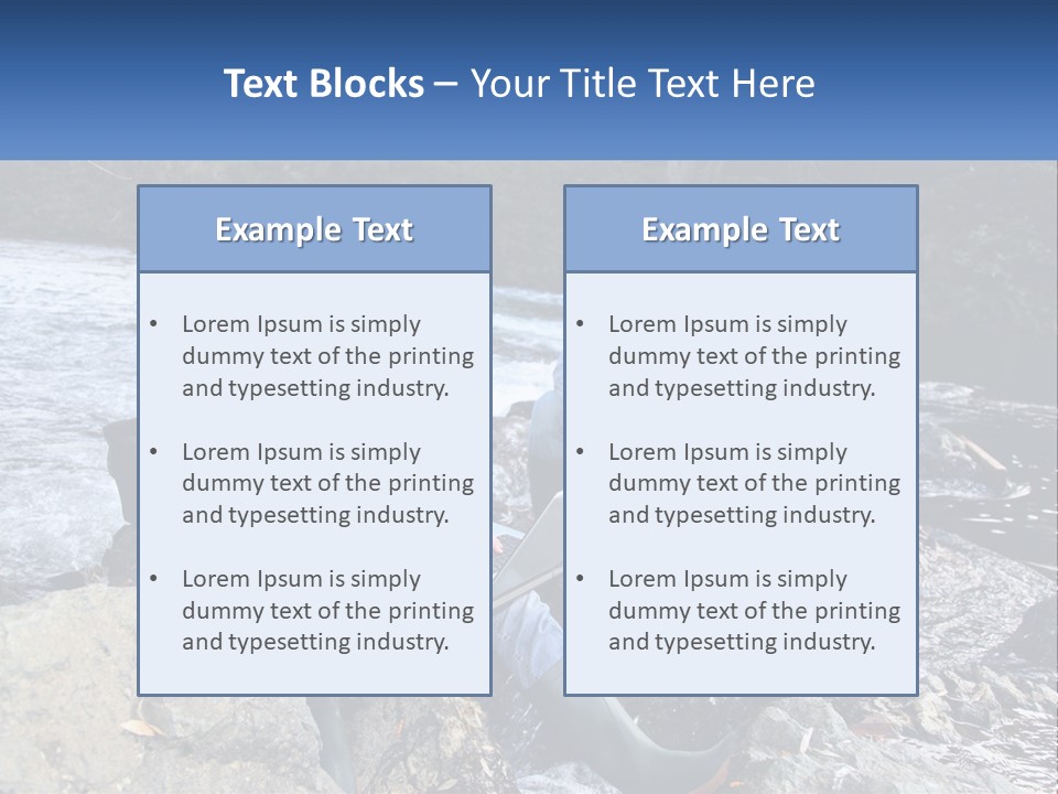 A Man And A Woman Sitting On Rocks With A Laptop PowerPoint Template