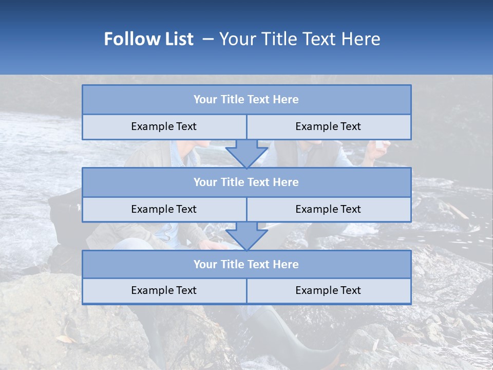 A Man And A Woman Sitting On Rocks With A Laptop PowerPoint Template
