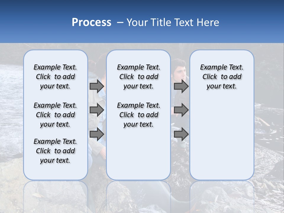 A Man And A Woman Sitting On Rocks With A Laptop PowerPoint Template