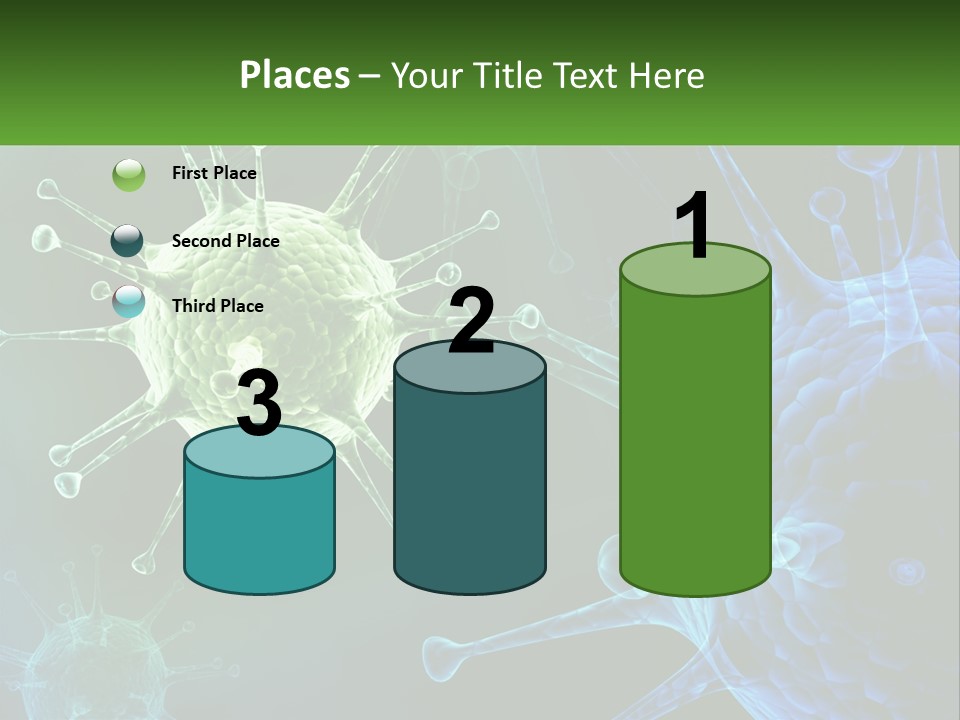A Group Of Blue And Green Cells With The Words Name Of Presentation PowerPoint Template