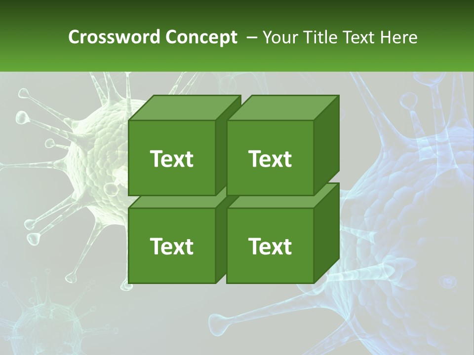 A Group Of Blue And Green Cells With The Words Name Of Presentation PowerPoint Template