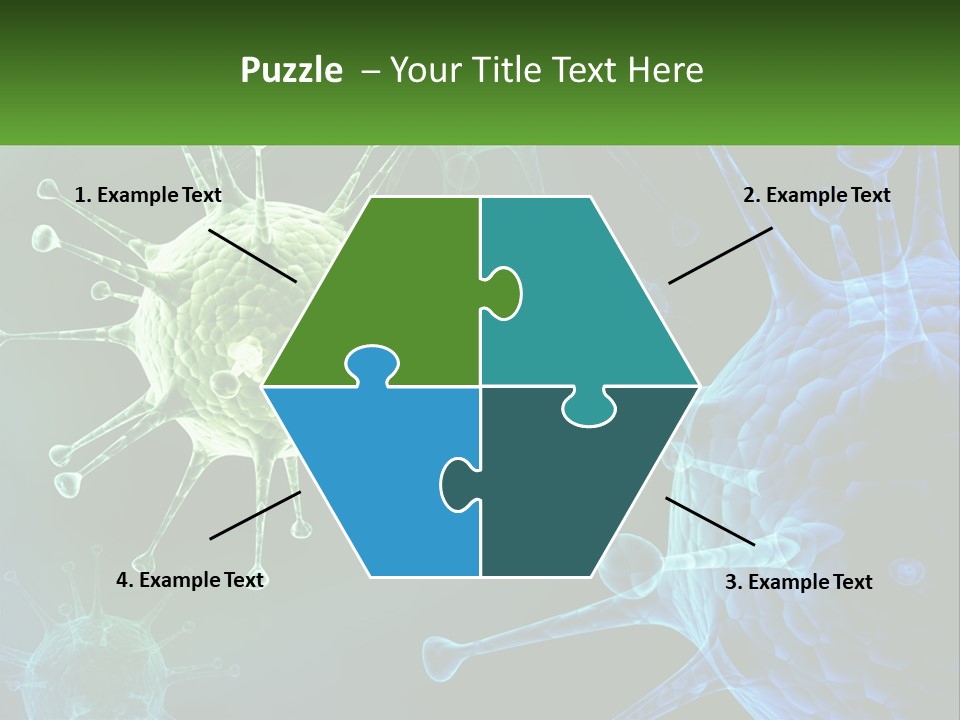 A Group Of Blue And Green Cells With The Words Name Of Presentation PowerPoint Template