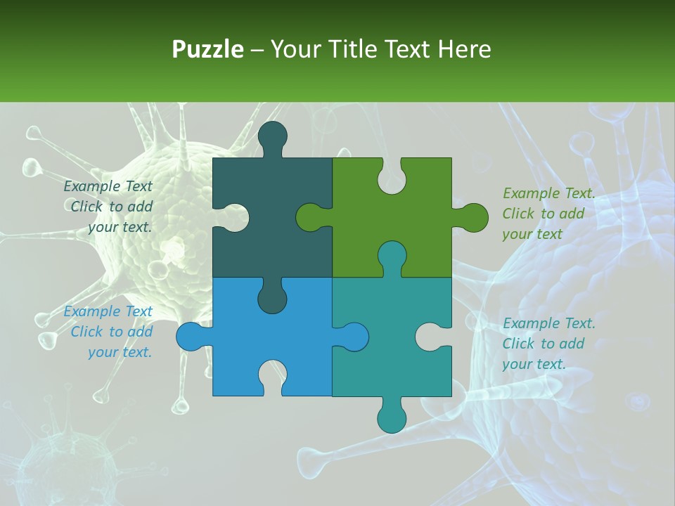 A Group Of Blue And Green Cells With The Words Name Of Presentation PowerPoint Template