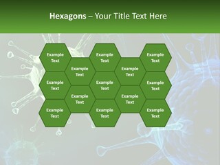 A Group Of Blue And Green Cells With The Words Name Of Presentation PowerPoint Template