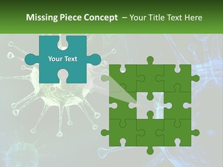 A Group Of Blue And Green Cells With The Words Name Of Presentation PowerPoint Template