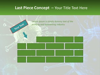A Group Of Blue And Green Cells With The Words Name Of Presentation PowerPoint Template