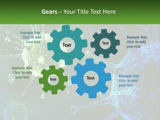 A Group Of Blue And Green Cells With The Words Name Of Presentation PowerPoint Template