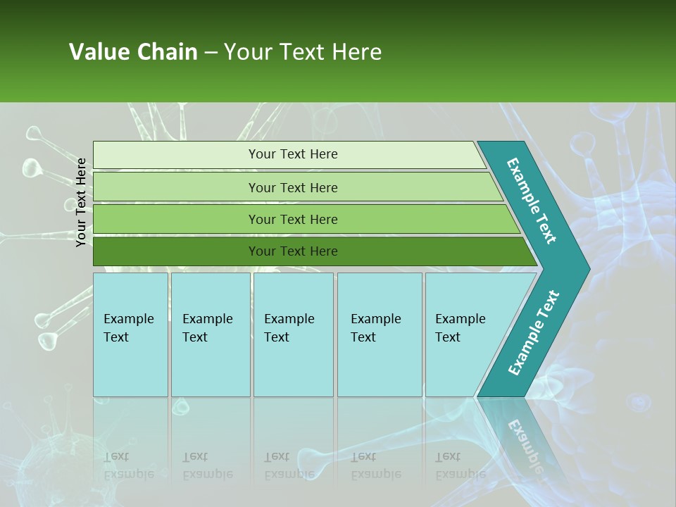 A Group Of Blue And Green Cells With The Words Name Of Presentation PowerPoint Template