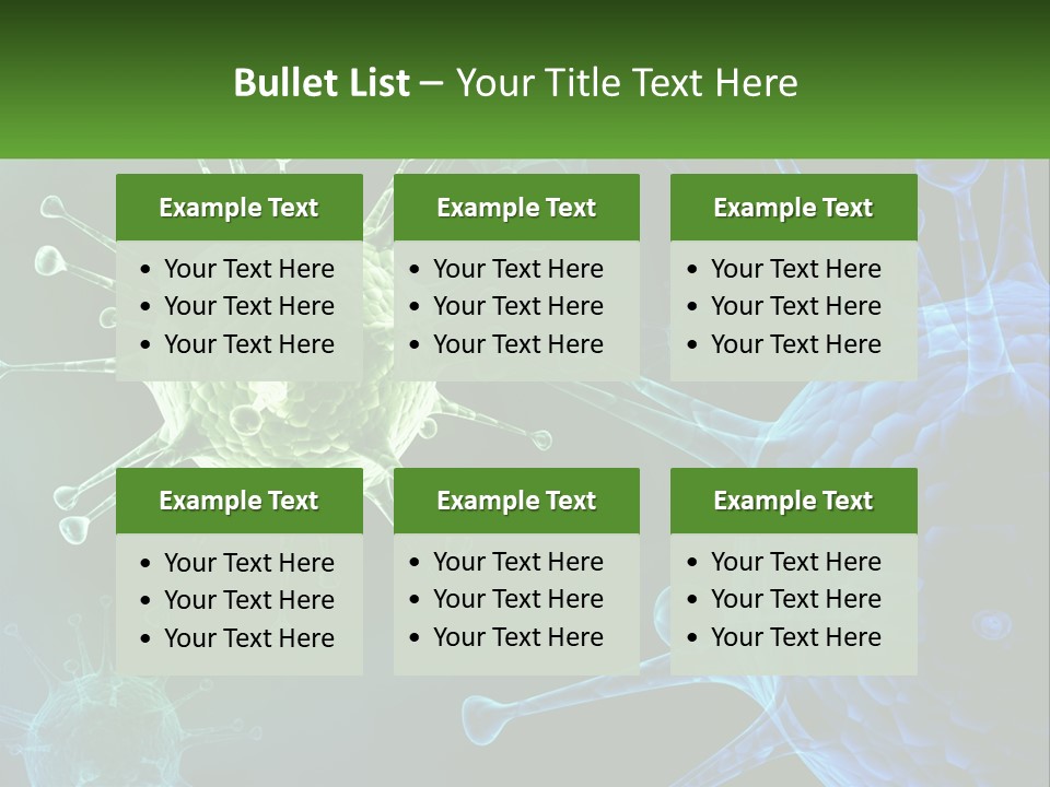 A Group Of Blue And Green Cells With The Words Name Of Presentation PowerPoint Template