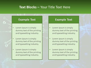 A Group Of Blue And Green Cells With The Words Name Of Presentation PowerPoint Template