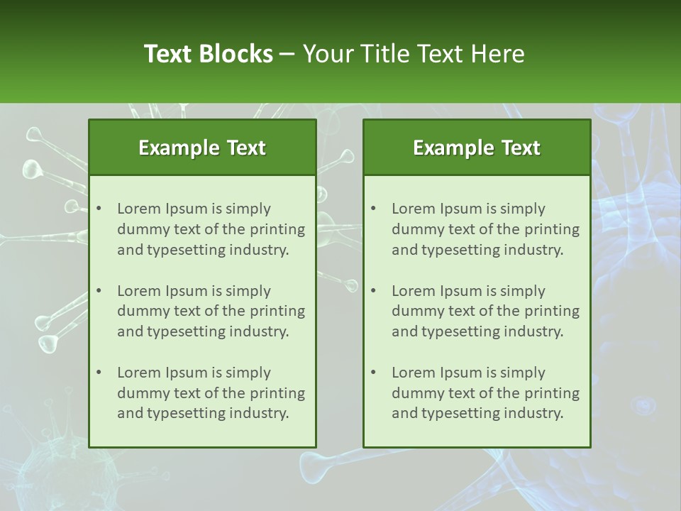 A Group Of Blue And Green Cells With The Words Name Of Presentation PowerPoint Template