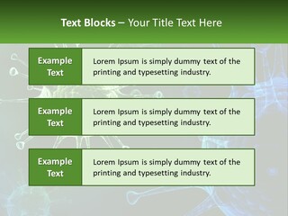 A Group Of Blue And Green Cells With The Words Name Of Presentation PowerPoint Template
