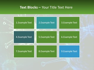 A Group Of Blue And Green Cells With The Words Name Of Presentation PowerPoint Template