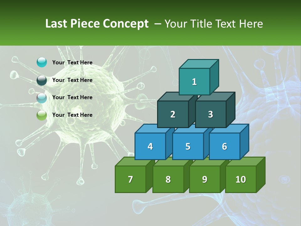 A Group Of Blue And Green Cells With The Words Name Of Presentation PowerPoint Template