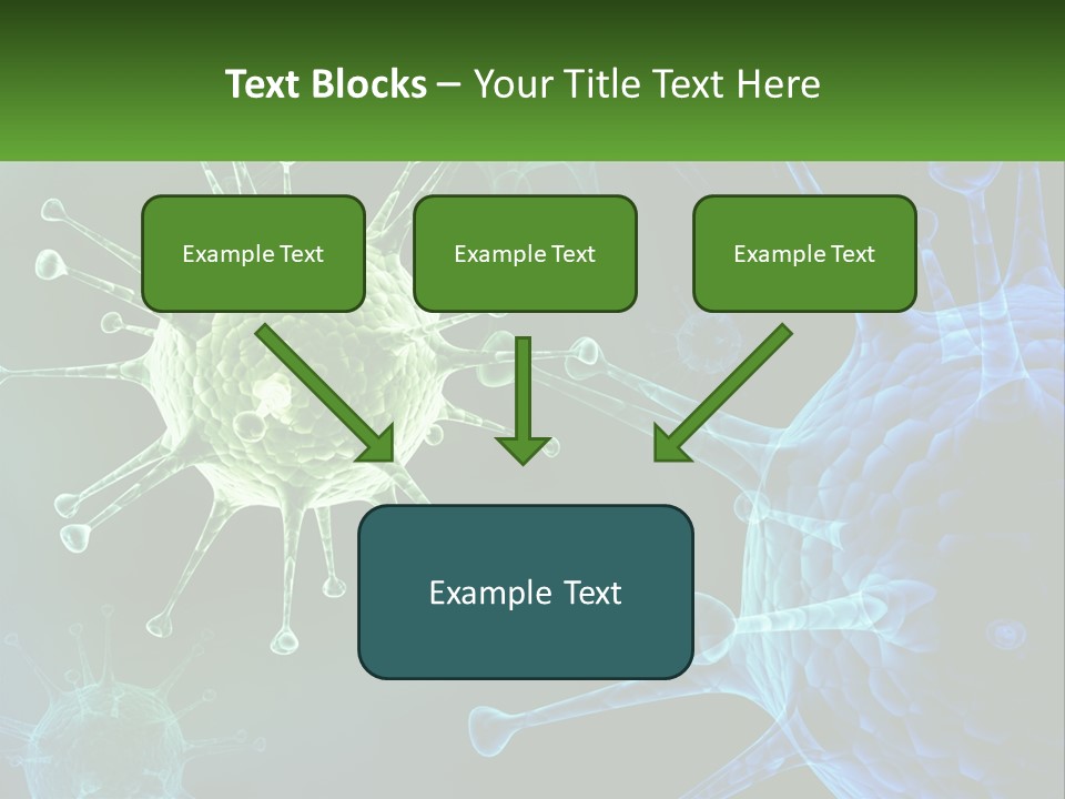 A Group Of Blue And Green Cells With The Words Name Of Presentation PowerPoint Template