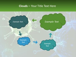 A Group Of Blue And Green Cells With The Words Name Of Presentation PowerPoint Template