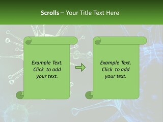A Group Of Blue And Green Cells With The Words Name Of Presentation PowerPoint Template