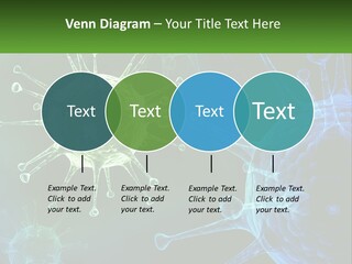 A Group Of Blue And Green Cells With The Words Name Of Presentation PowerPoint Template