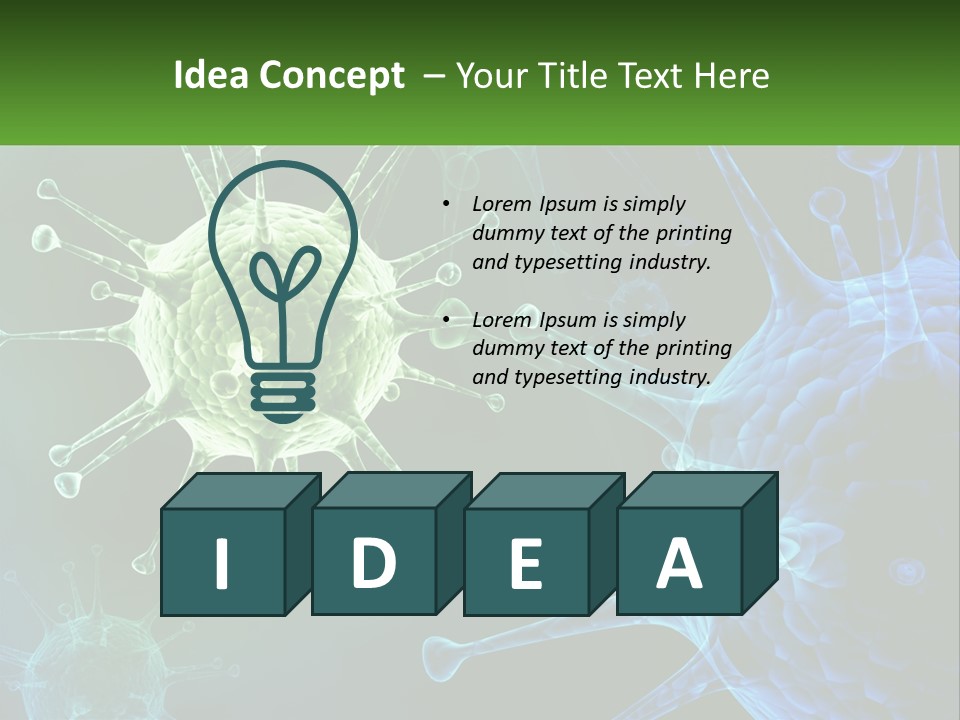 A Group Of Blue And Green Cells With The Words Name Of Presentation PowerPoint Template