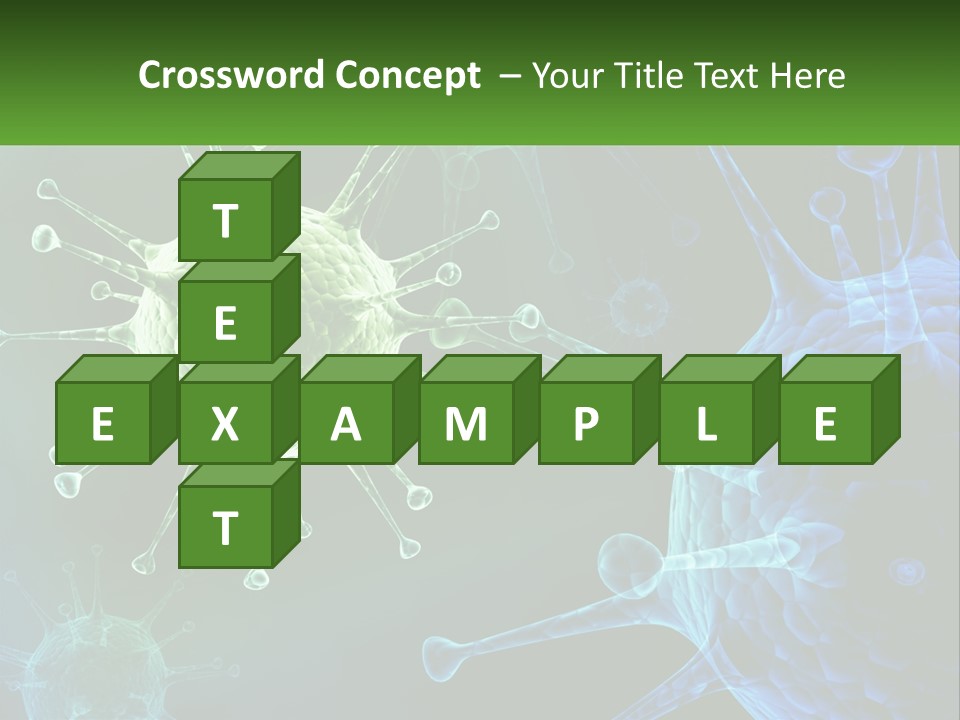 A Group Of Blue And Green Cells With The Words Name Of Presentation PowerPoint Template