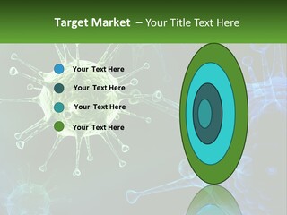 A Group Of Blue And Green Cells With The Words Name Of Presentation PowerPoint Template