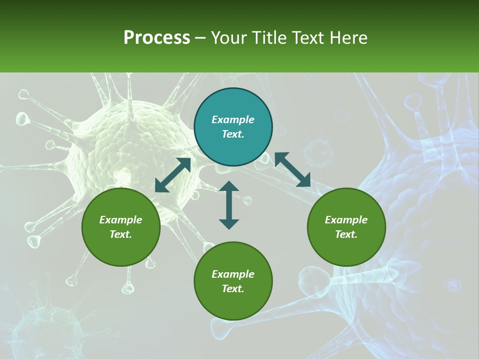 A Group Of Blue And Green Cells With The Words Name Of Presentation PowerPoint Template