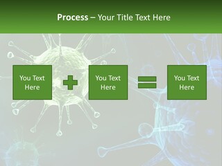 A Group Of Blue And Green Cells With The Words Name Of Presentation PowerPoint Template