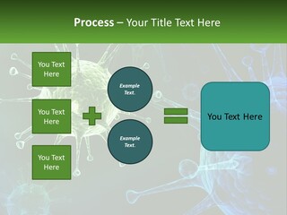 A Group Of Blue And Green Cells With The Words Name Of Presentation PowerPoint Template