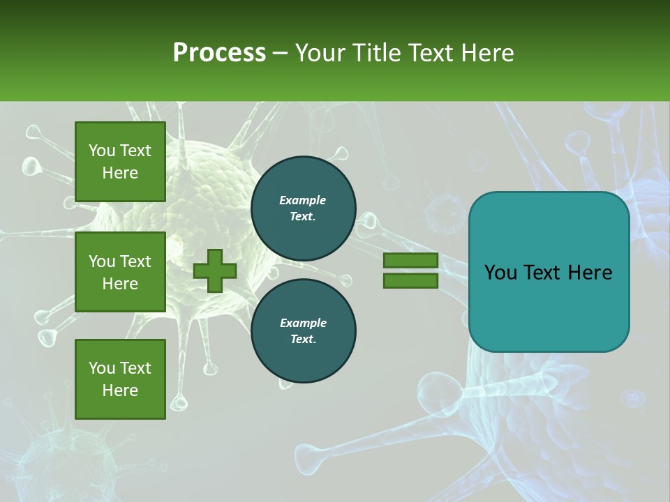 A Group Of Blue And Green Cells With The Words Name Of Presentation PowerPoint Template