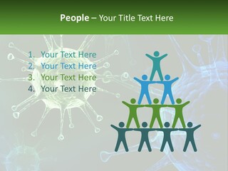 A Group Of Blue And Green Cells With The Words Name Of Presentation PowerPoint Template