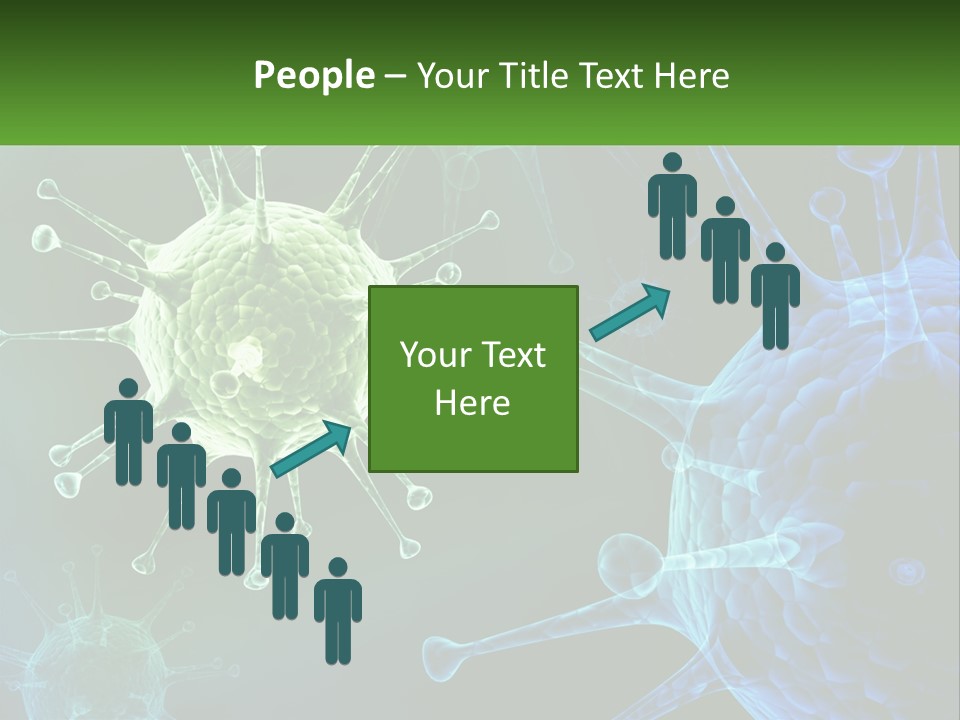 A Group Of Blue And Green Cells With The Words Name Of Presentation PowerPoint Template