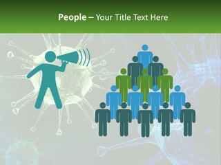 A Group Of Blue And Green Cells With The Words Name Of Presentation PowerPoint Template