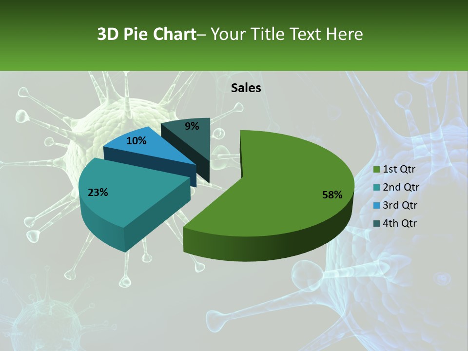 A Group Of Blue And Green Cells With The Words Name Of Presentation PowerPoint Template
