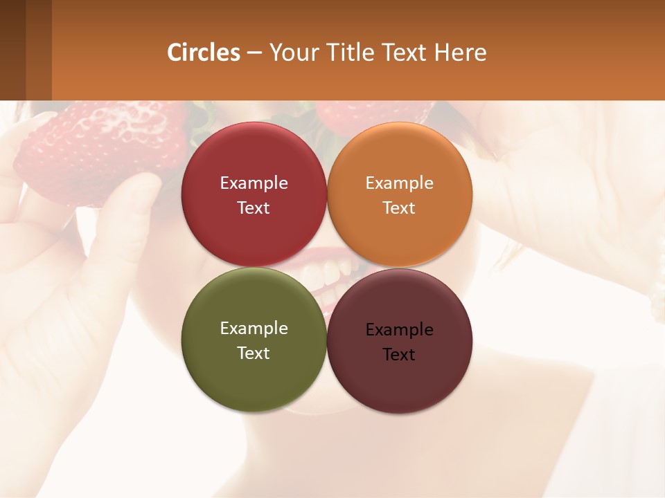 A Woman Holding Two Strawberries Over Her Eyes PowerPoint Template