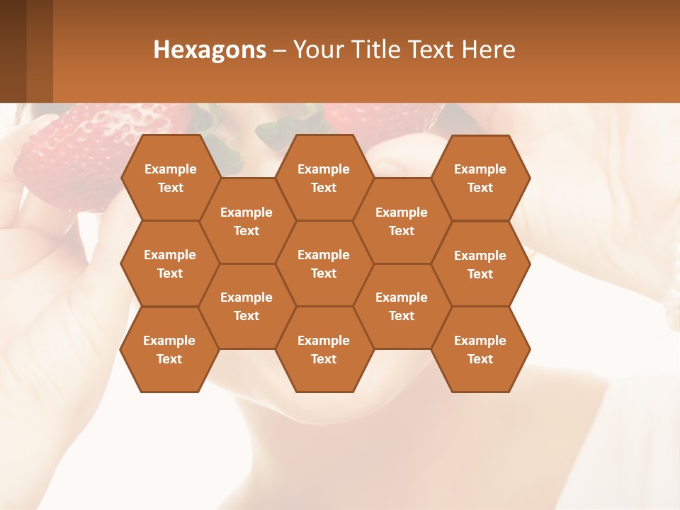 A Woman Holding Two Strawberries Over Her Eyes PowerPoint Template