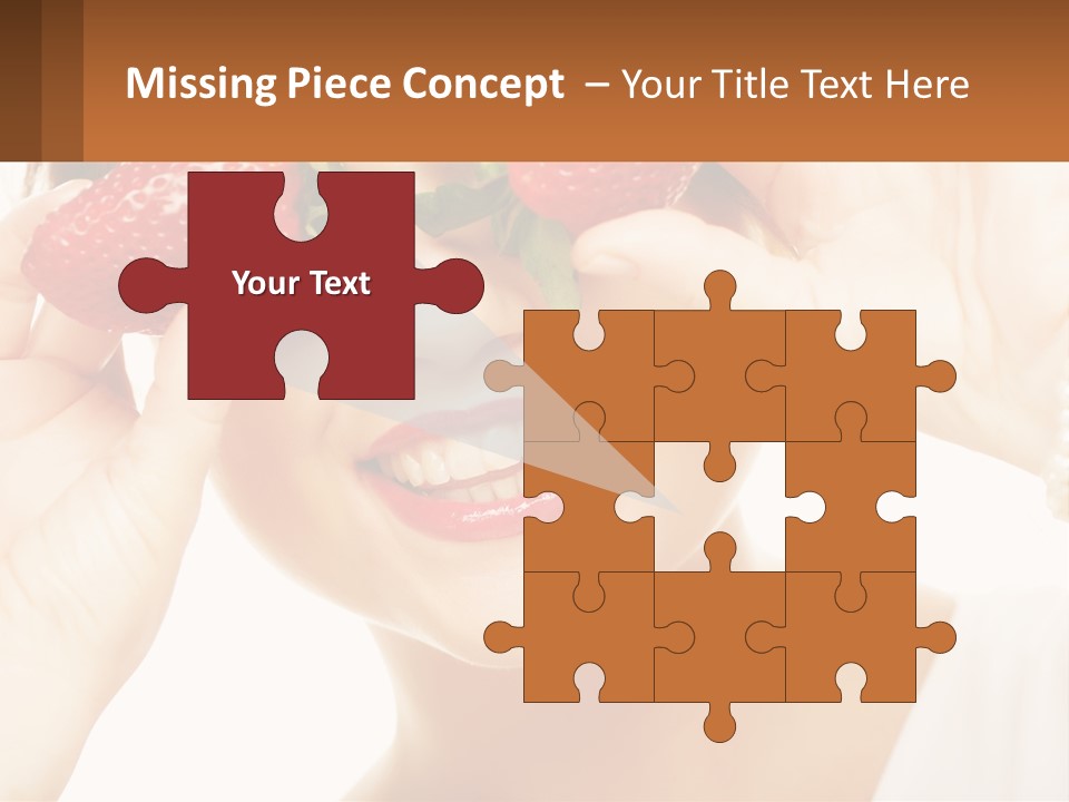 A Woman Holding Two Strawberries Over Her Eyes PowerPoint Template