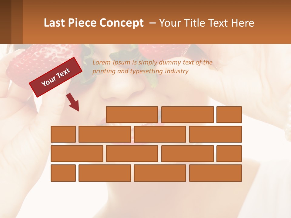 A Woman Holding Two Strawberries Over Her Eyes PowerPoint Template