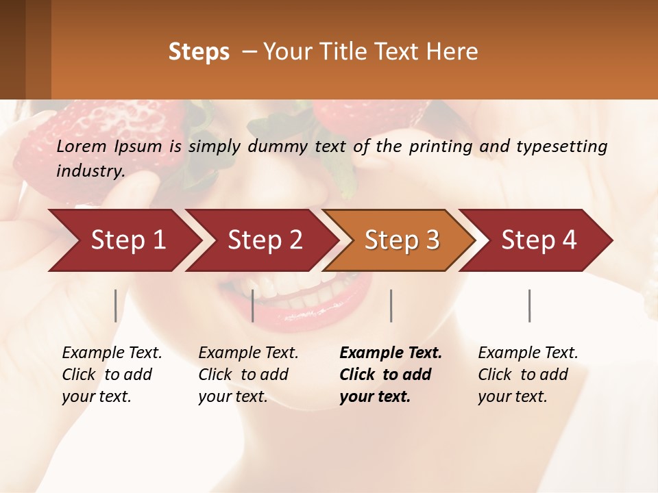 A Woman Holding Two Strawberries Over Her Eyes PowerPoint Template