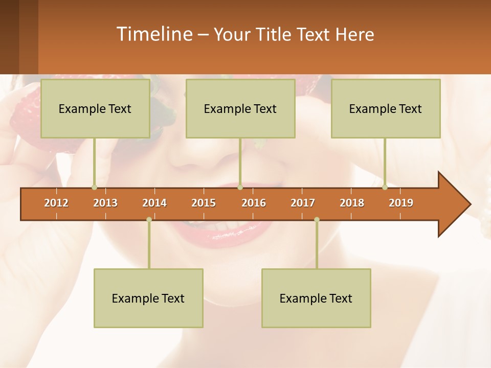 A Woman Holding Two Strawberries Over Her Eyes PowerPoint Template