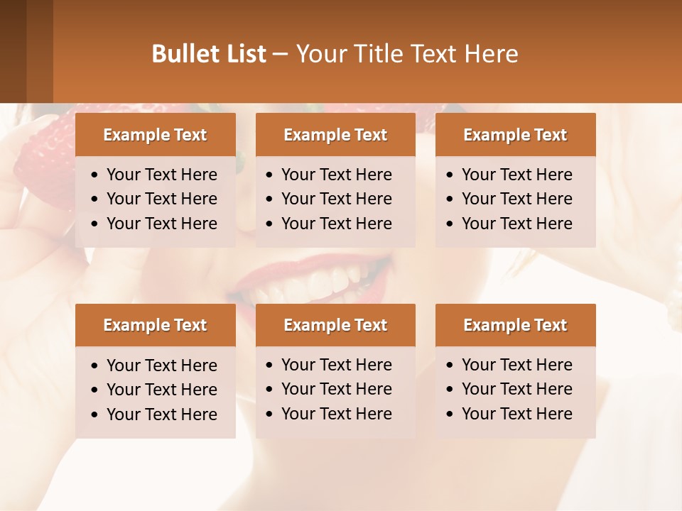 A Woman Holding Two Strawberries Over Her Eyes PowerPoint Template