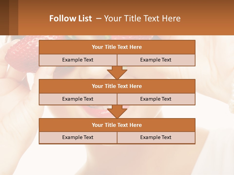 A Woman Holding Two Strawberries Over Her Eyes PowerPoint Template