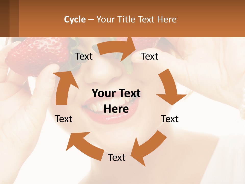 A Woman Holding Two Strawberries Over Her Eyes PowerPoint Template