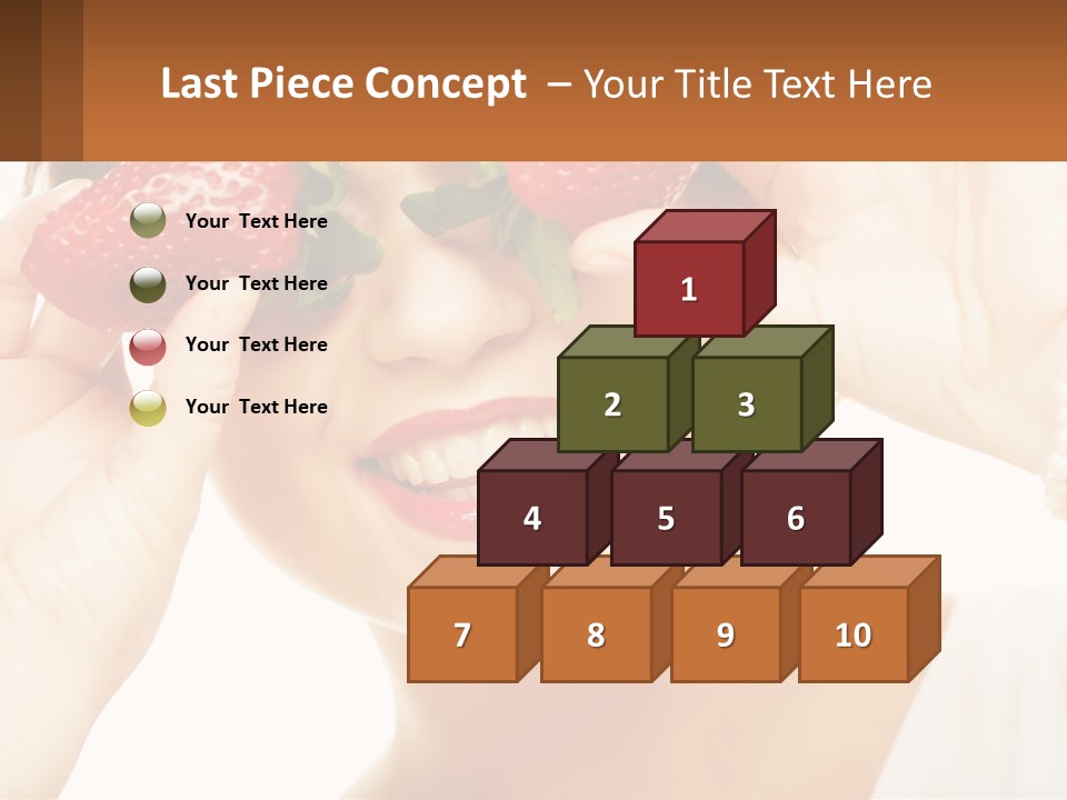 A Woman Holding Two Strawberries Over Her Eyes PowerPoint Template