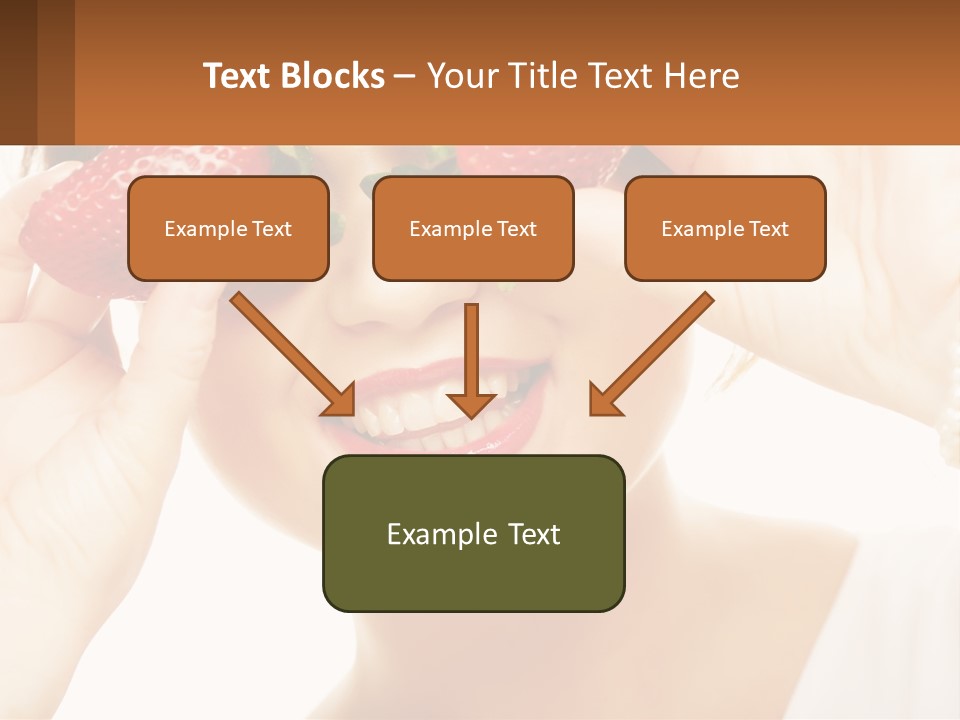 A Woman Holding Two Strawberries Over Her Eyes PowerPoint Template
