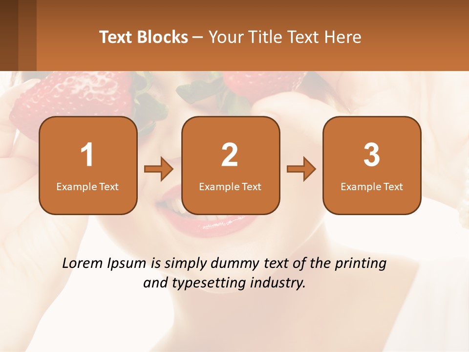 A Woman Holding Two Strawberries Over Her Eyes PowerPoint Template
