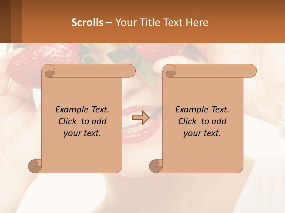 A Woman Holding Two Strawberries Over Her Eyes PowerPoint Template