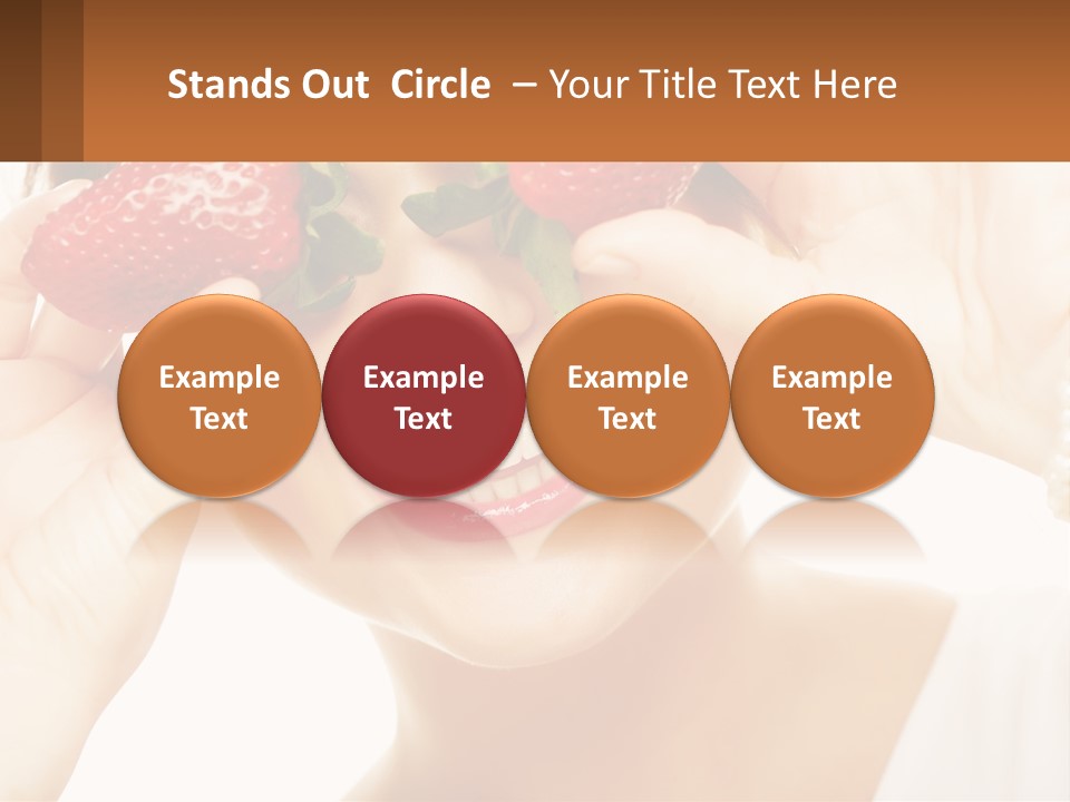 A Woman Holding Two Strawberries Over Her Eyes PowerPoint Template